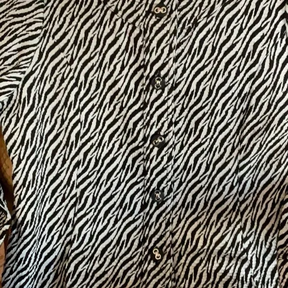 Charter Club Petites Zebra Stripes Black & White Blazer Jacket Size P XL - Picture 8 of 14